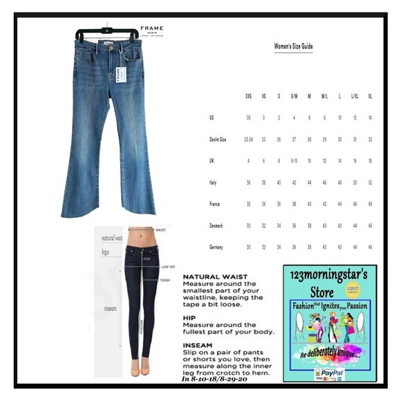 FRAME Denim NEW Bohemian: LE CROP Godet-Inset Flare Mini Boot Jean 29 - Picture 12 of 12